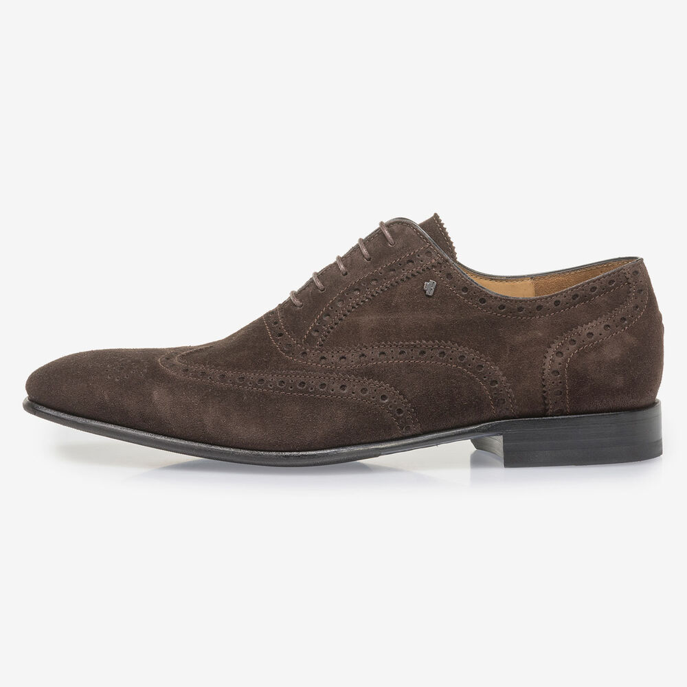 Dunkelbrauner Wildleder-Brogue