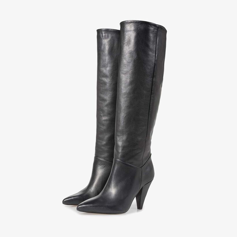 Schwarze Nappaleder-Stiefel