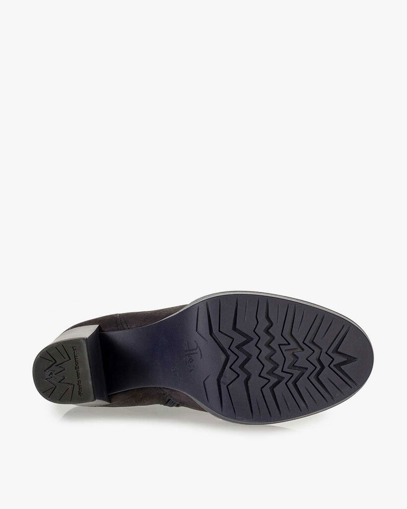 Dark blue nubuck leather ankle boots
