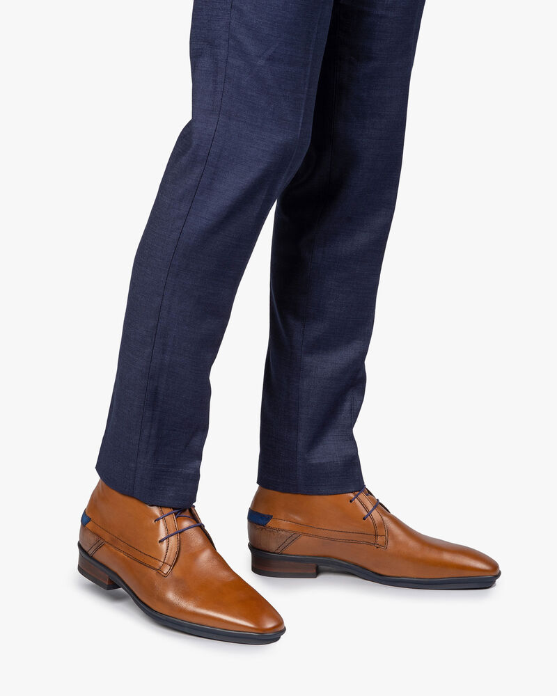Schn&uuml;rstiefel Kalbsleder cognac