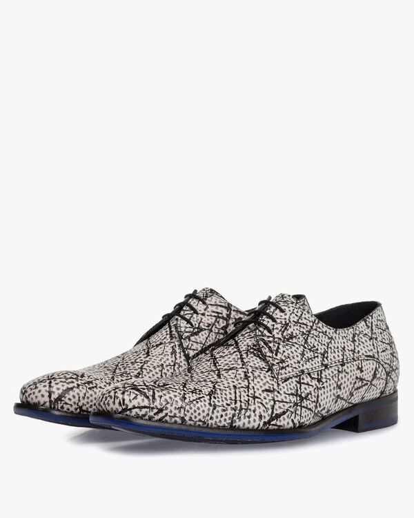 Lace shoe black/white leather