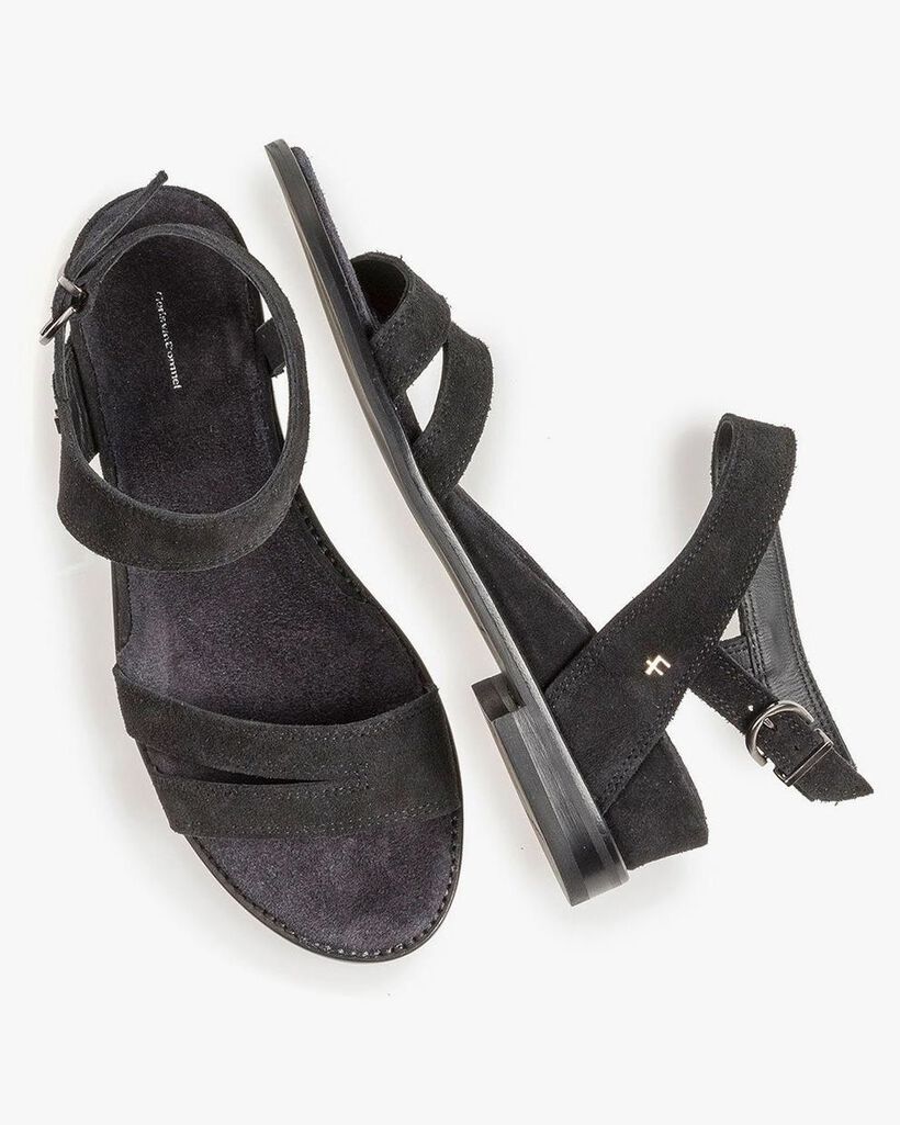 Schwarze Wildleder-Sandale