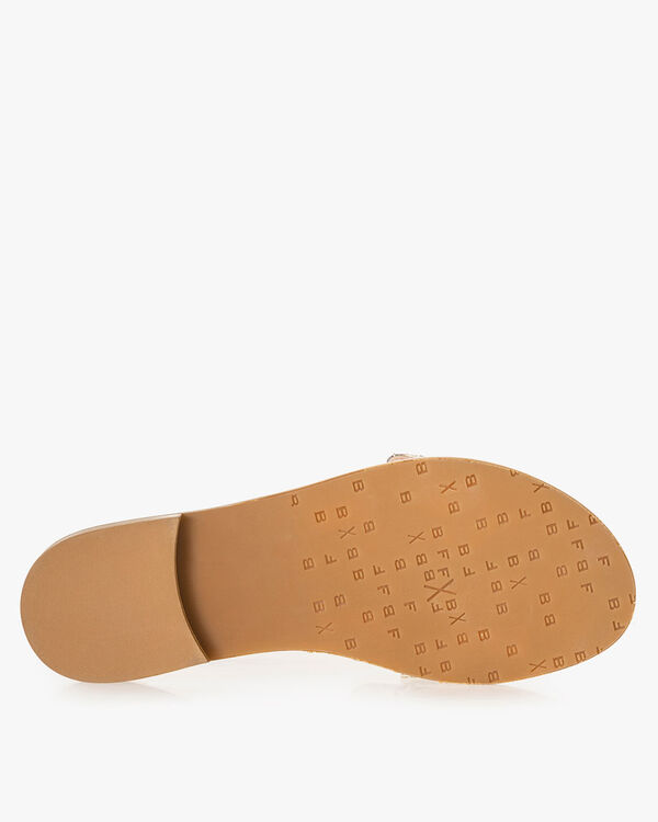 Slipper Leder mit Print pink