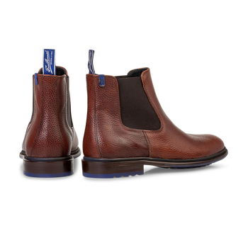 Chelsea Boot Leder-Print cognac
