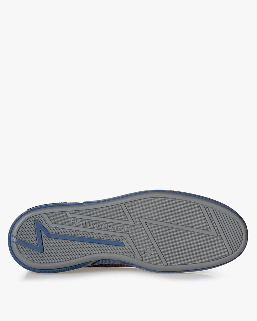 Schn&uuml;rstiefel Leder-Print braun