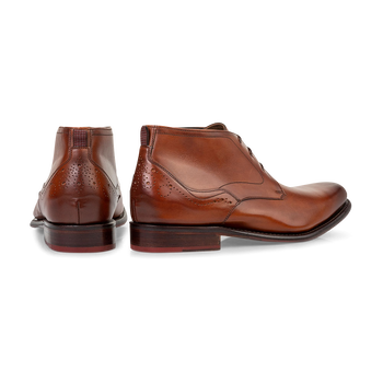 Schn&uuml;rstiefel Kalbsleder cognacfarben