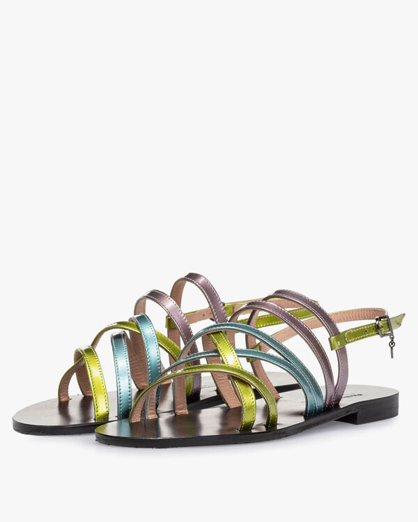 Sandal patent leather green