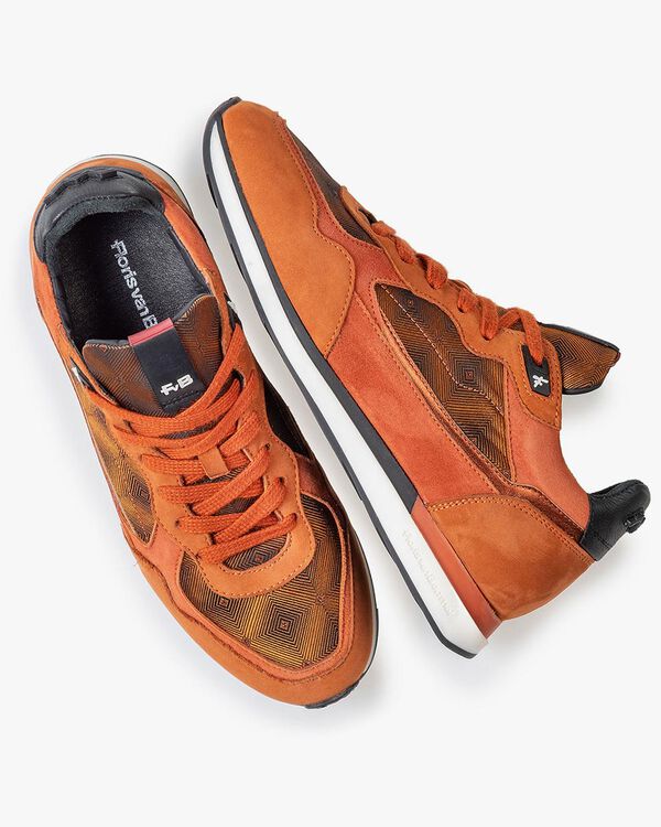 Sneaker nubuck leather rust