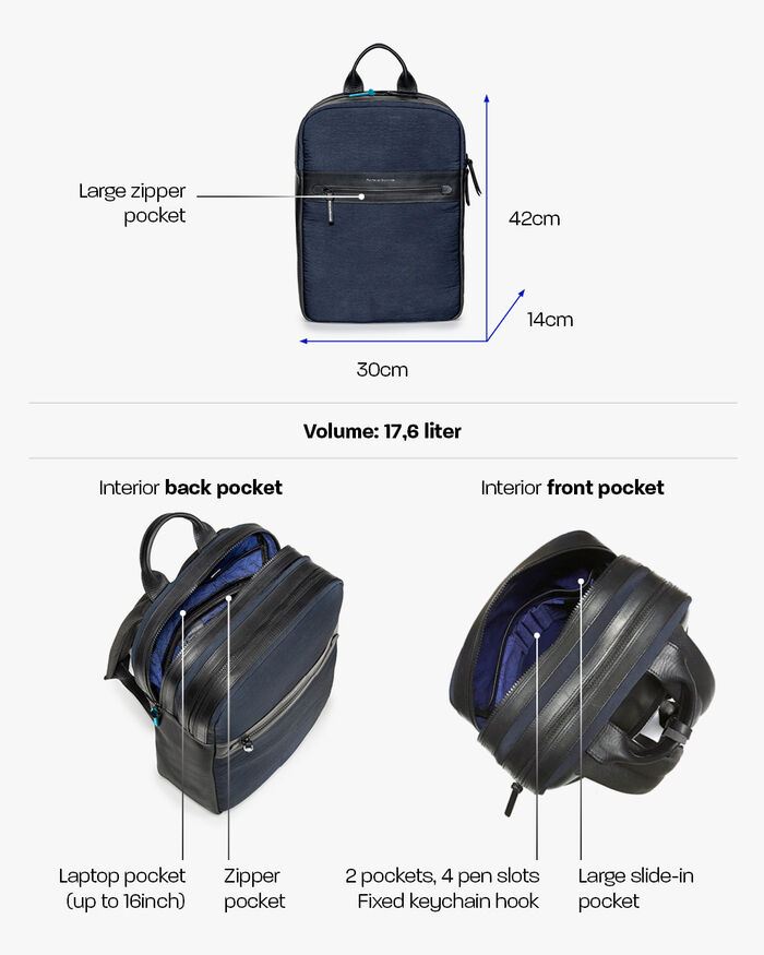 Rucksack Textil blau