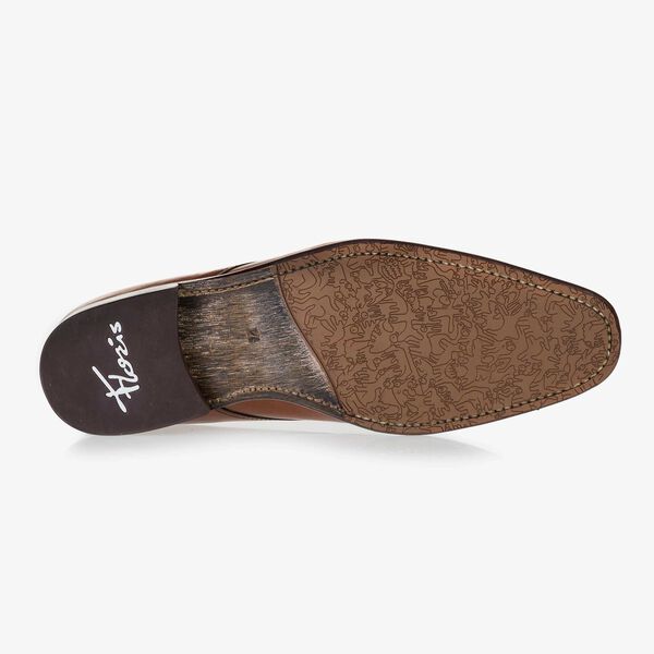 Brauner halbhoher Leder Schn&uuml;rstiefel