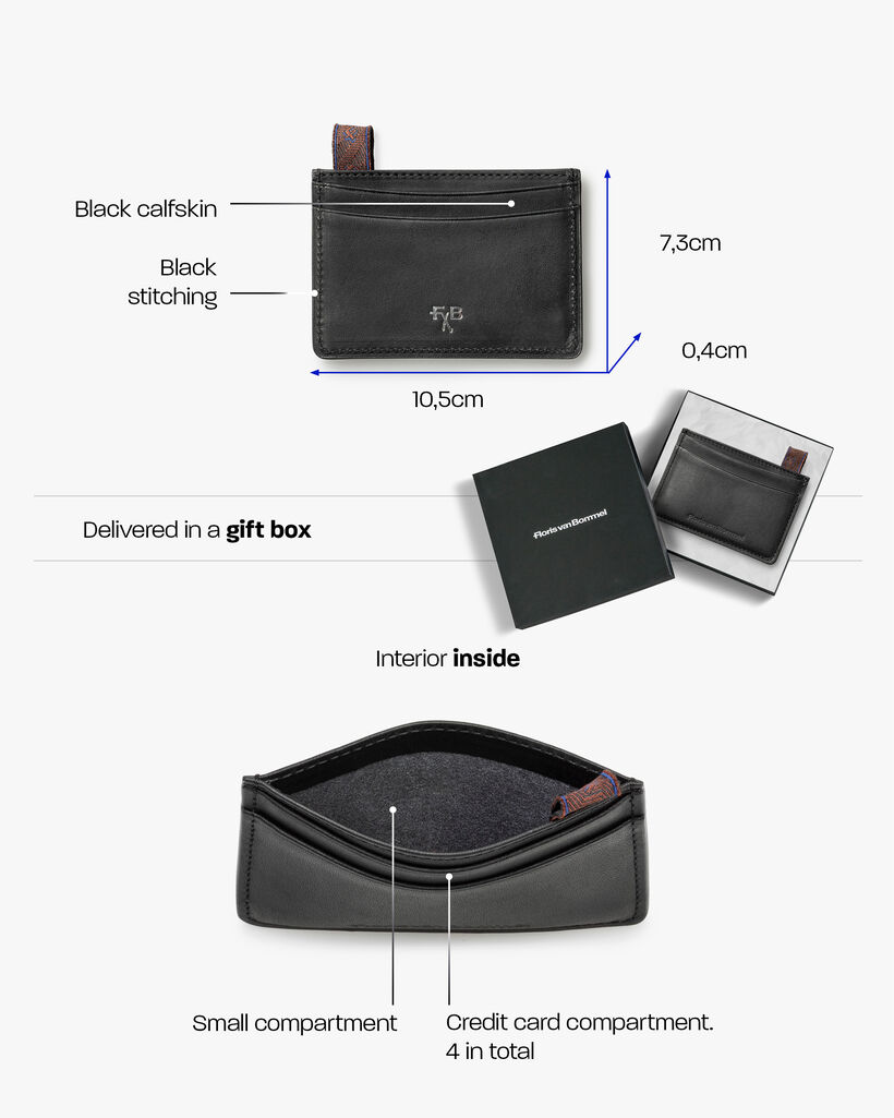 Bankkarten-Etui Leder schwarz