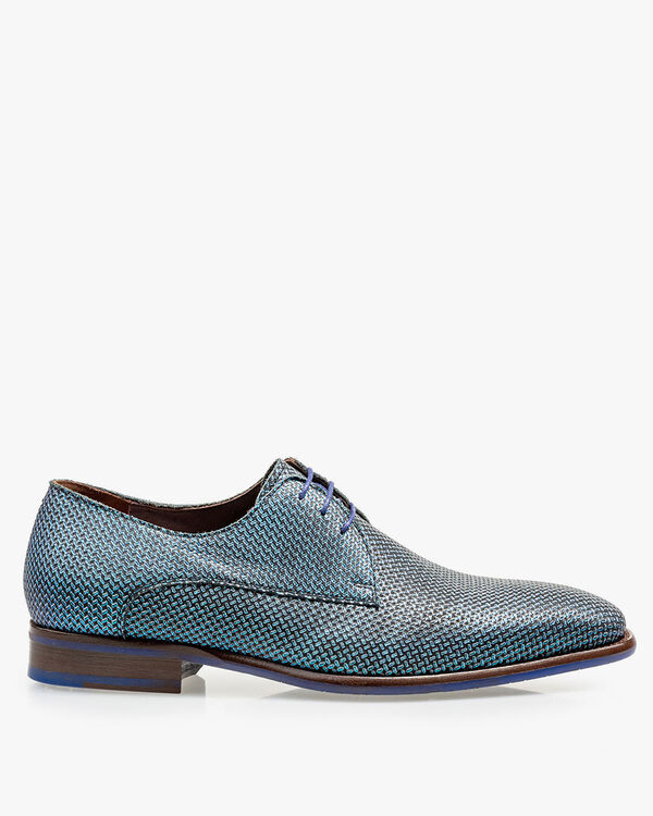 Schn&uuml;rschuh blau metallic