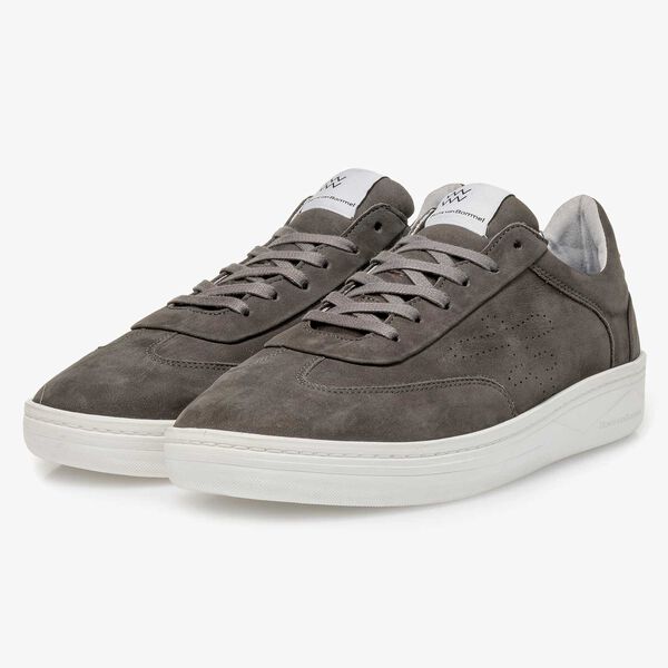 Dunkelgrauer Nubukleder-Sneaker