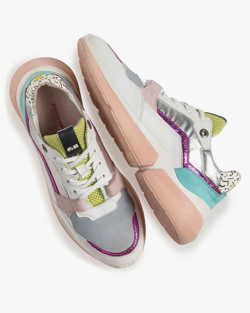 Mehrfarbiger Leder-Sneaker