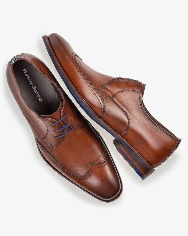Schn&uuml;rschuh cognac Kalbsleder