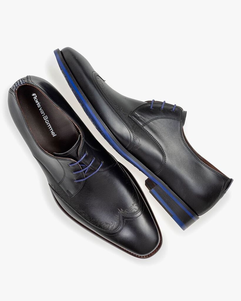 Schn&uuml;rschuh schwarz Kalbsleder