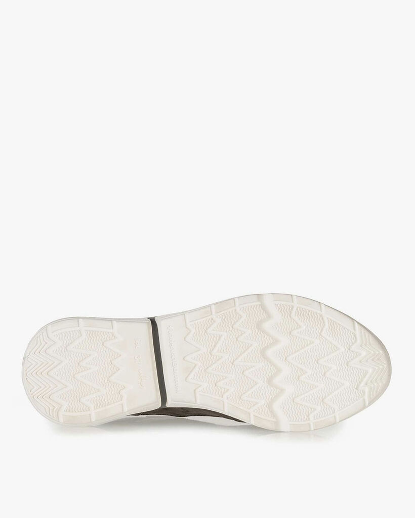 Dunkelgrauer Wildleder-Sneaker mit Schlangenprint