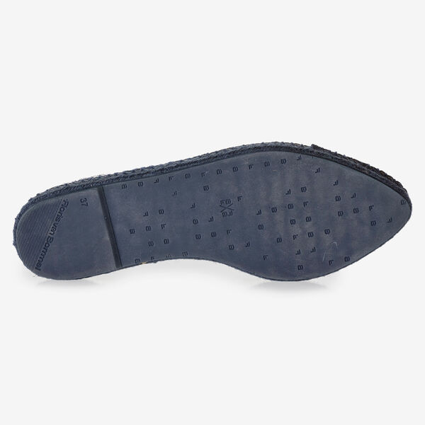Dunkelblaue Espadrilles Metallic-Print