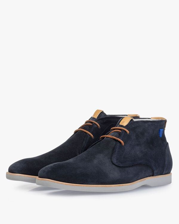 Stiefel Wildleder blau