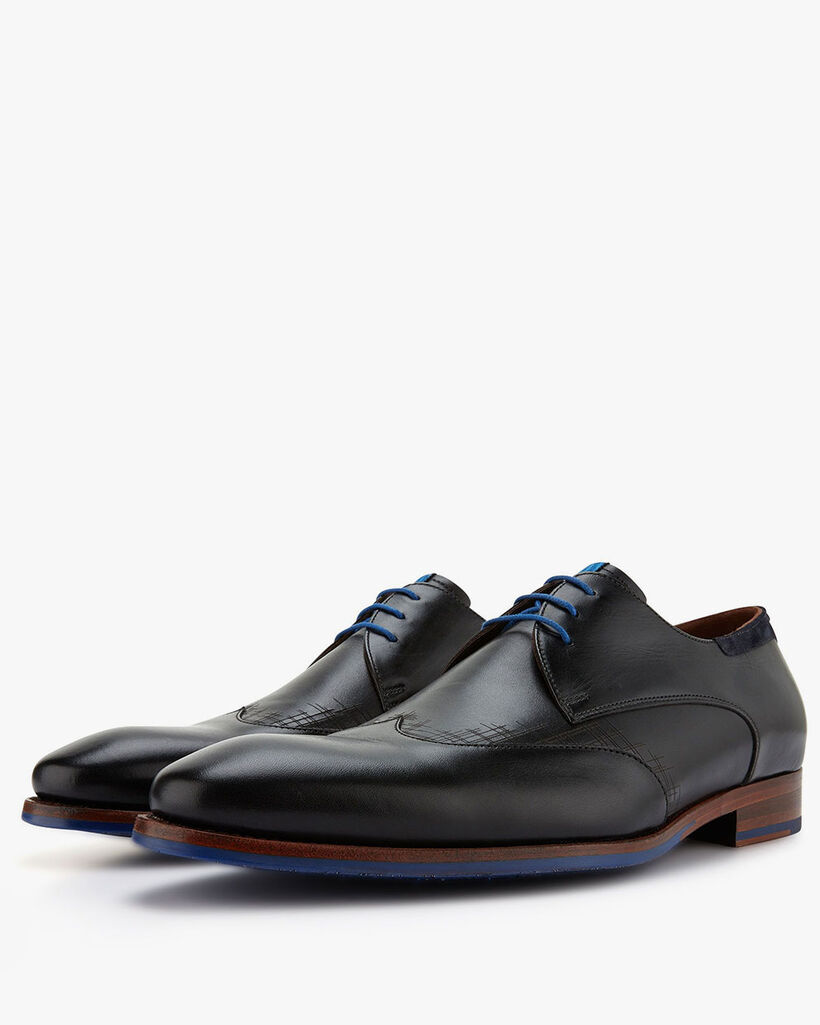 Schn&uuml;rschuh schwarze Leder