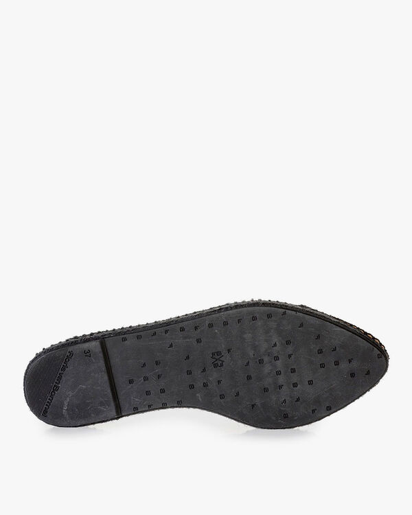 Black espadrilles metallic print