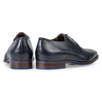 Dunkelblauer Leder-Schn&uuml;rschuh