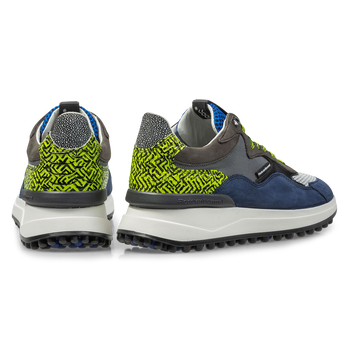 Blue nubuck leather sneaker