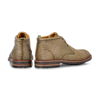 Schn&uuml;rstiefel Pony taupe