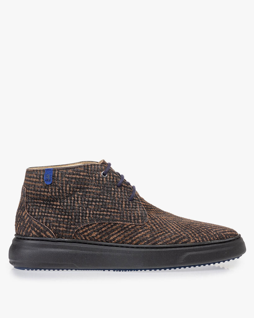 Stiefel Zick-Zack-Print braun