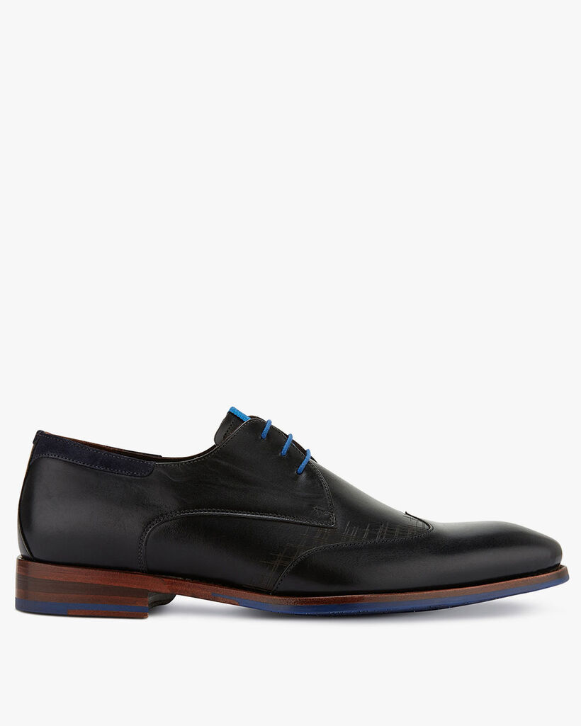 Schn&uuml;rschuh schwarze Leder