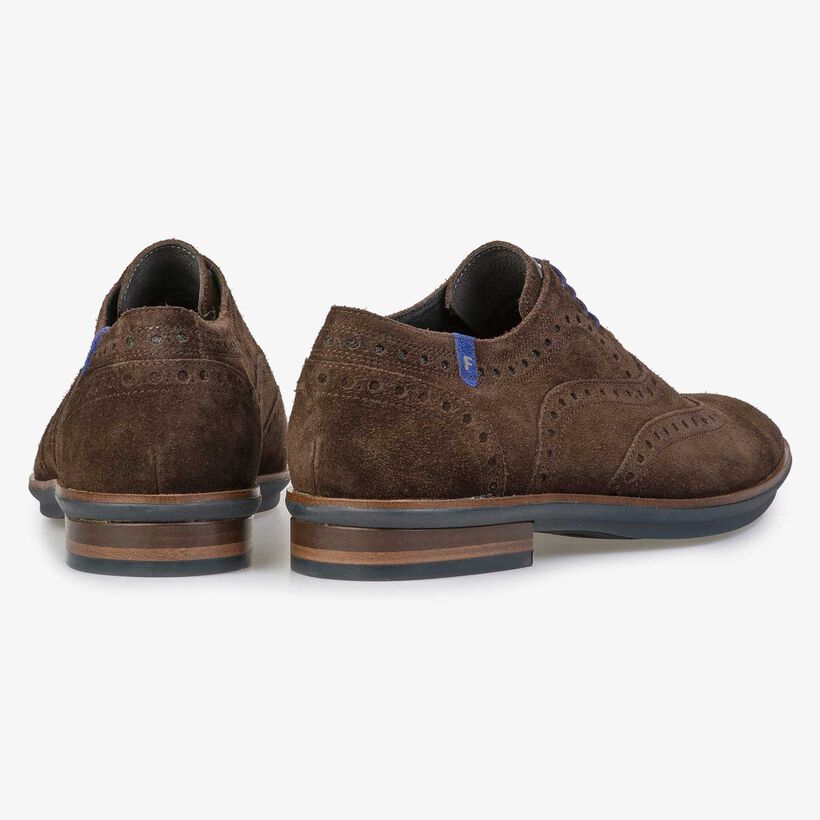 Brauner Brogue Wildleder-Schn&uuml;rschuh