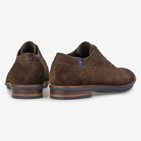 Brauner Brogue Wildleder-Schn&uuml;rschuh