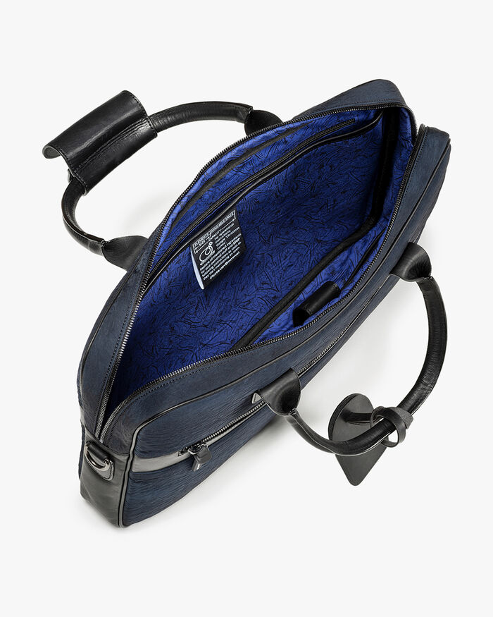 B&uuml;rotasche schmal Textil blau