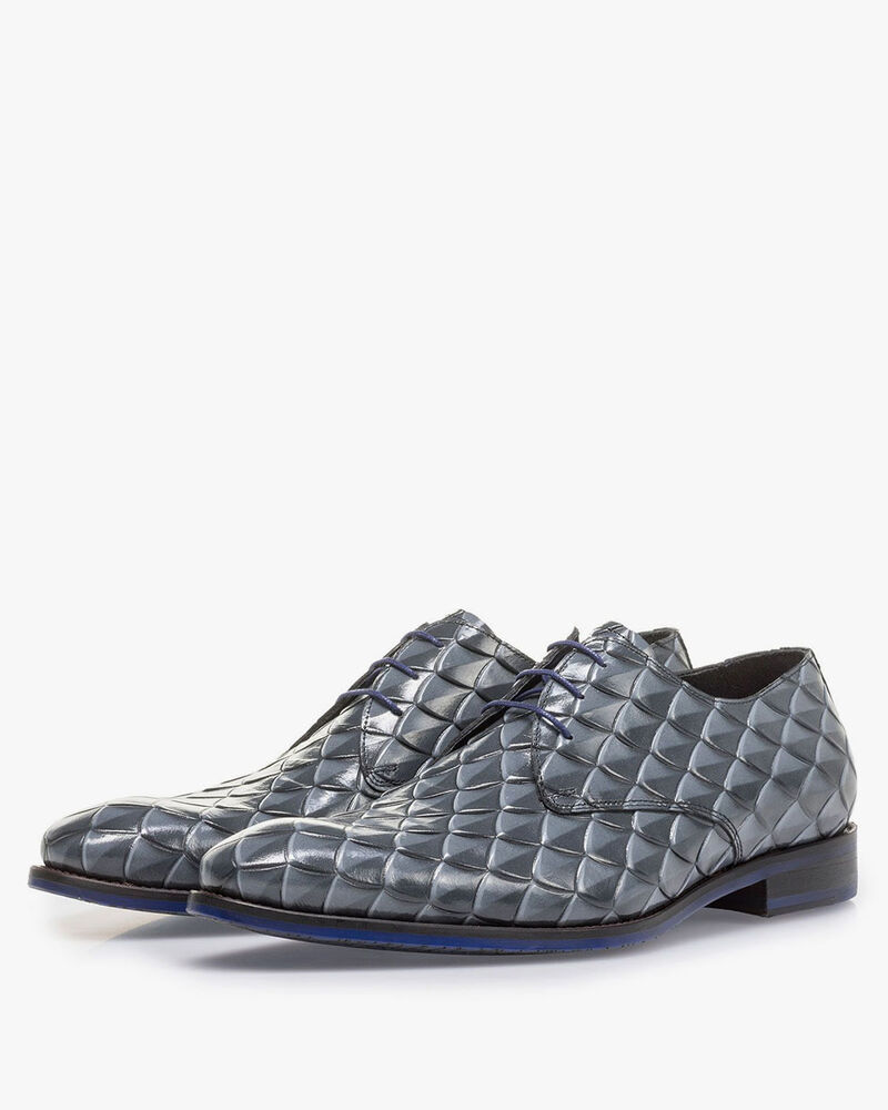 Grauer Premium Schn&uuml;rschuh mit Print