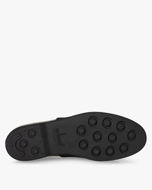 Lace boot printed leather brown