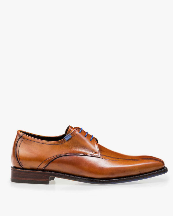 Schn&uuml;rschuh Kalbsleder cognac