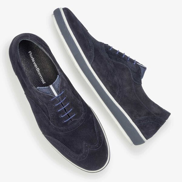 Dunkelblauer Wildleder Brogue-Schn&uuml;rschuh