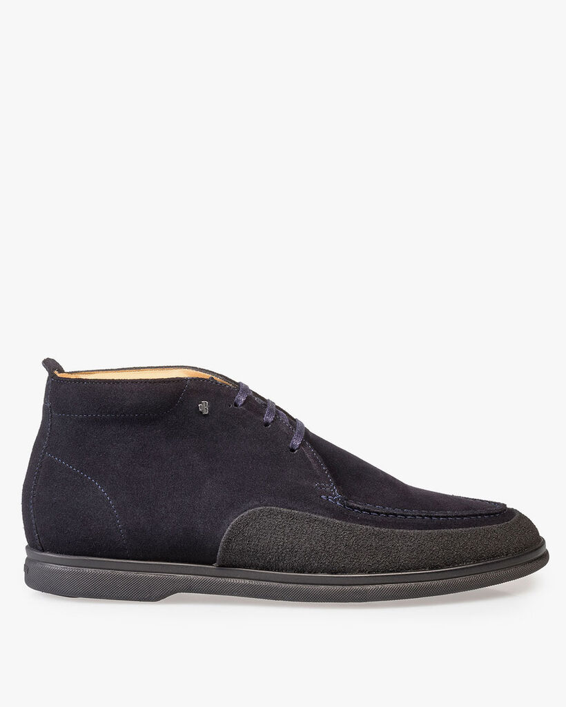 Halbhoher Wildleder Schn&uuml;rstiefel