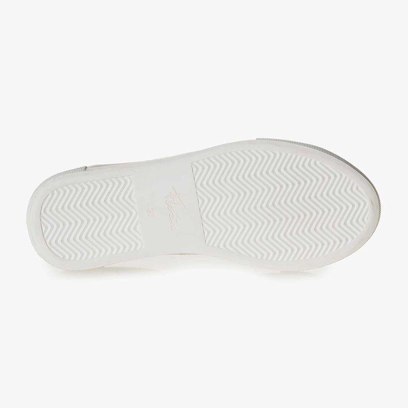 Silber Metallic Leder-Sneaker mit Craquel&eacute;-Effekt