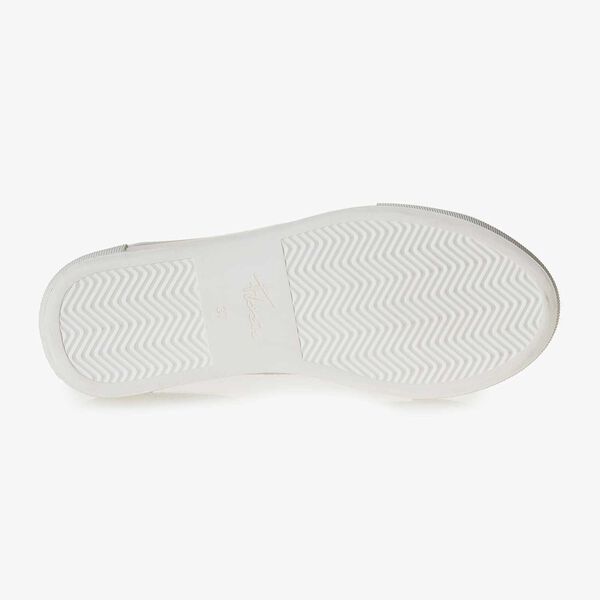 Silber Metallic Leder-Sneaker mit Craquel&eacute;-Effekt