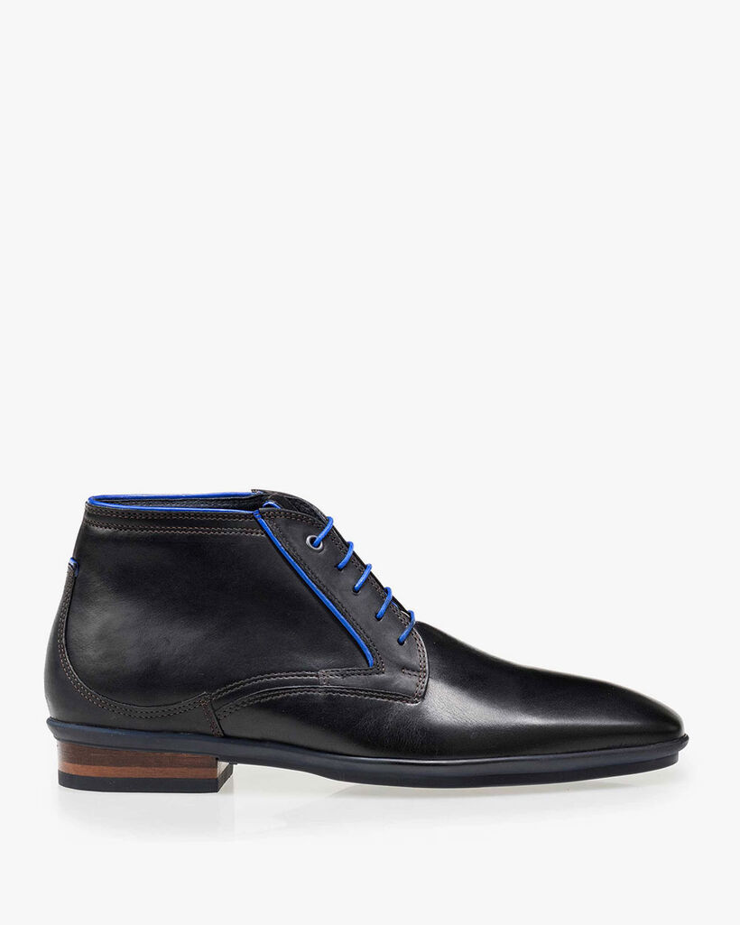 Schn&uuml;rstiefel Kalbsleder Schwarz