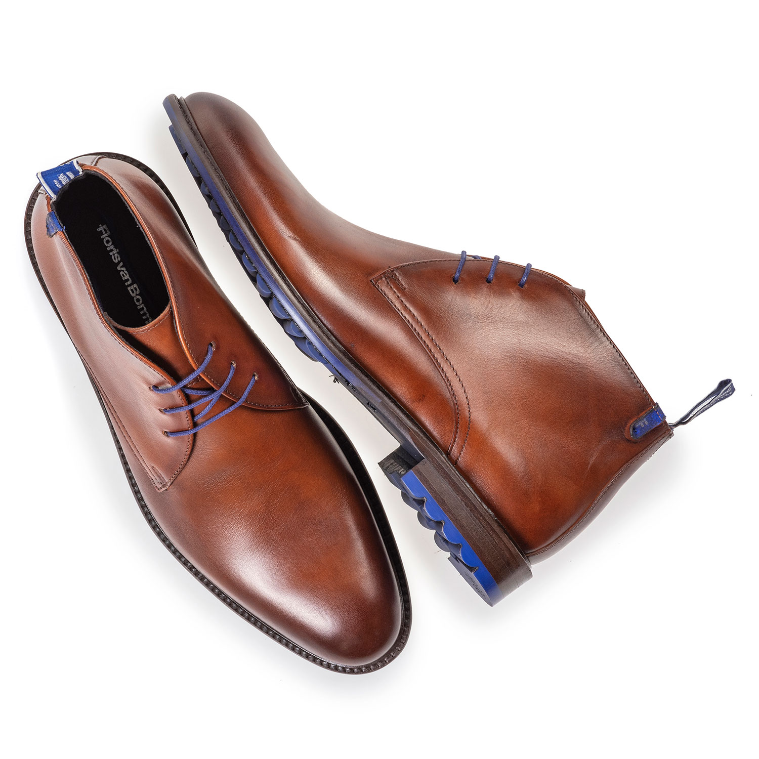 10203/13 - Dunkler cognacfarbener Kalbsleder-Schnürstiefel 10203/13 - Dunkler cognacfarbener Kalbsleder-Schnürstiefel