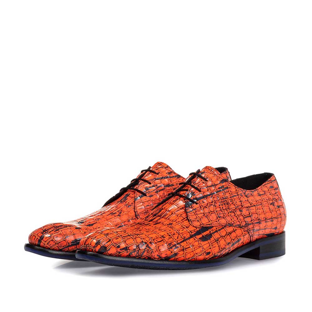 18167/09 - Lace shoe patent leather orange 18167/09 - Lace shoe patent leather orange