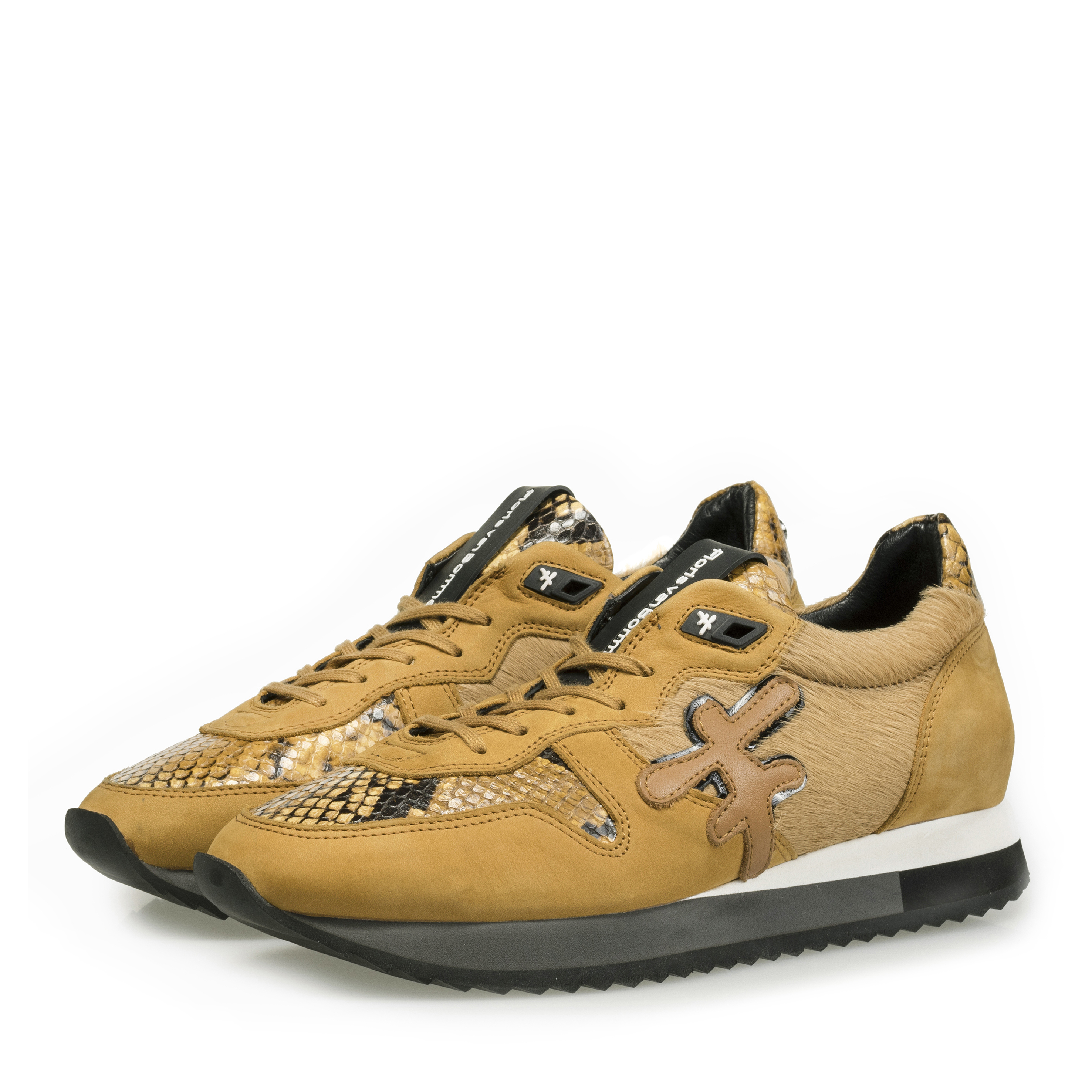 85256/01 - Ochre yellow sneaker with pony hair 85256/01 - Ochre yellow sneaker with pony hair
