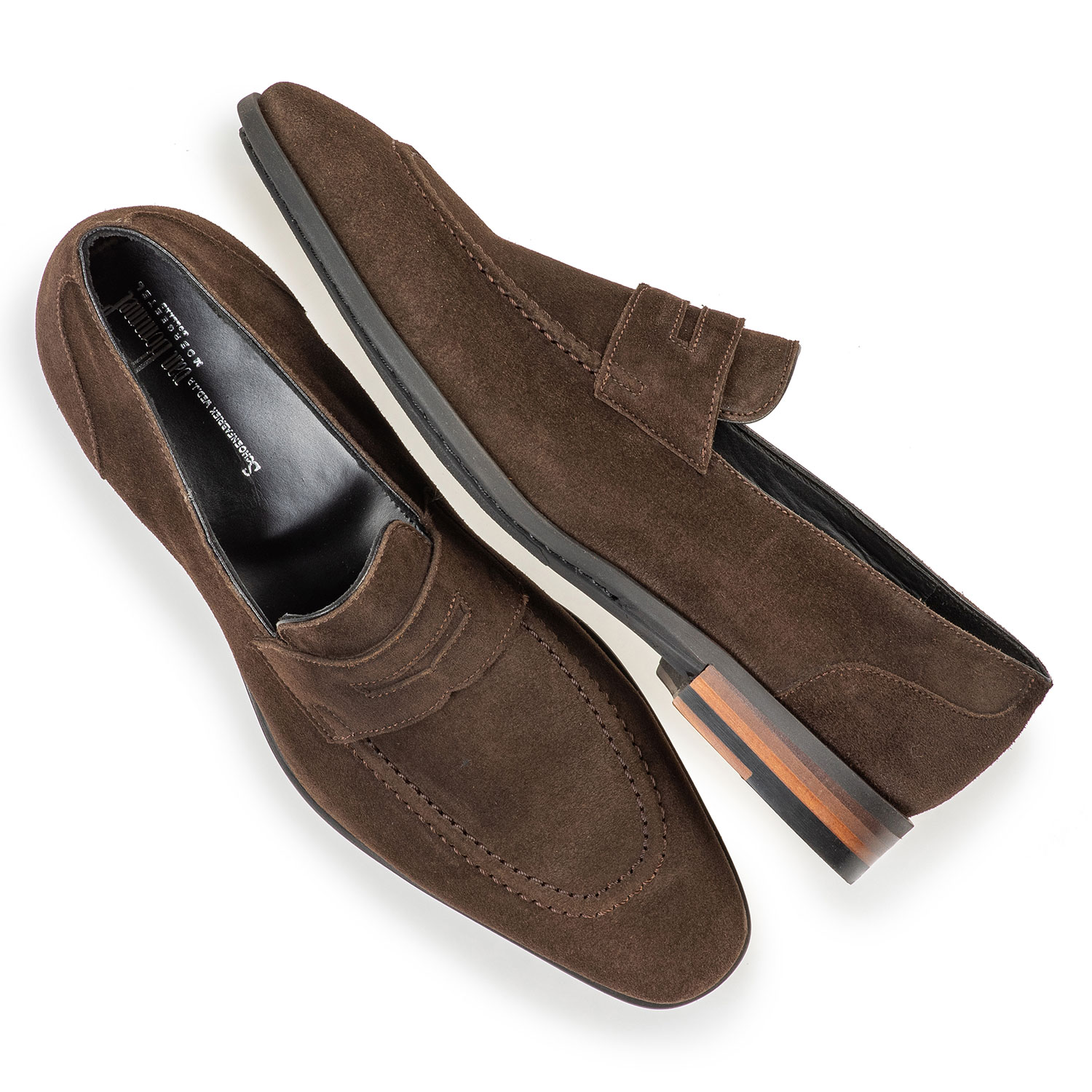 11129/02 - Dark brown suede leather loafer 11129/02 - Dark brown suede leather loafer