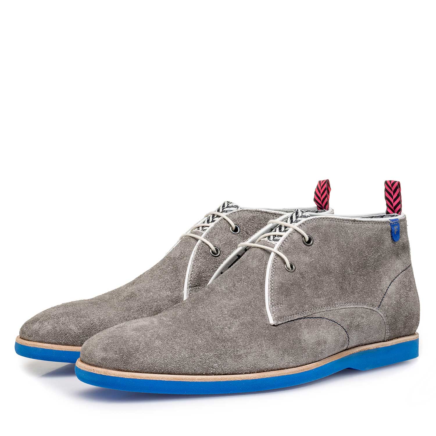10014/03 - Grauer Rauwildleder-Schnürstiefel 10014/03 - Grauer Rauwildleder-Schnürstiefel