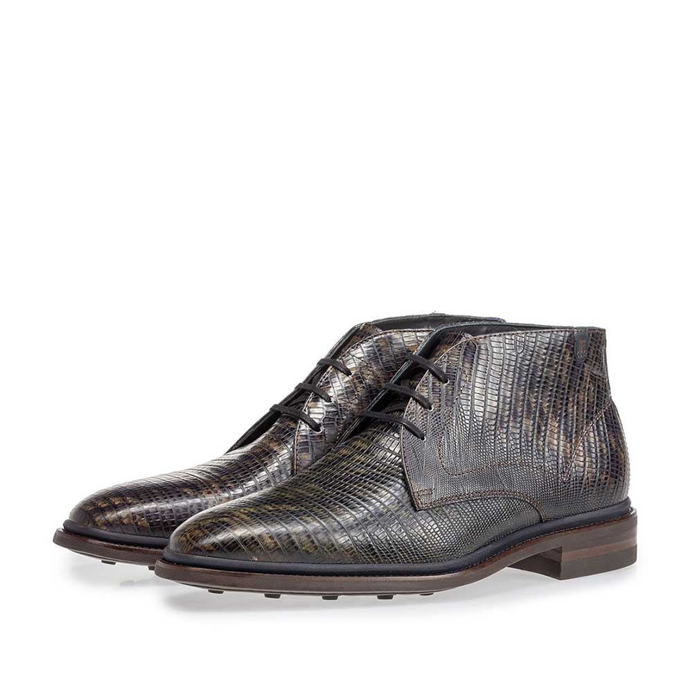10667/09 - Stiefel Eidechsenprint dunkelgrün 10667/09 - Stiefel Eidechsenprint dunkelgrün