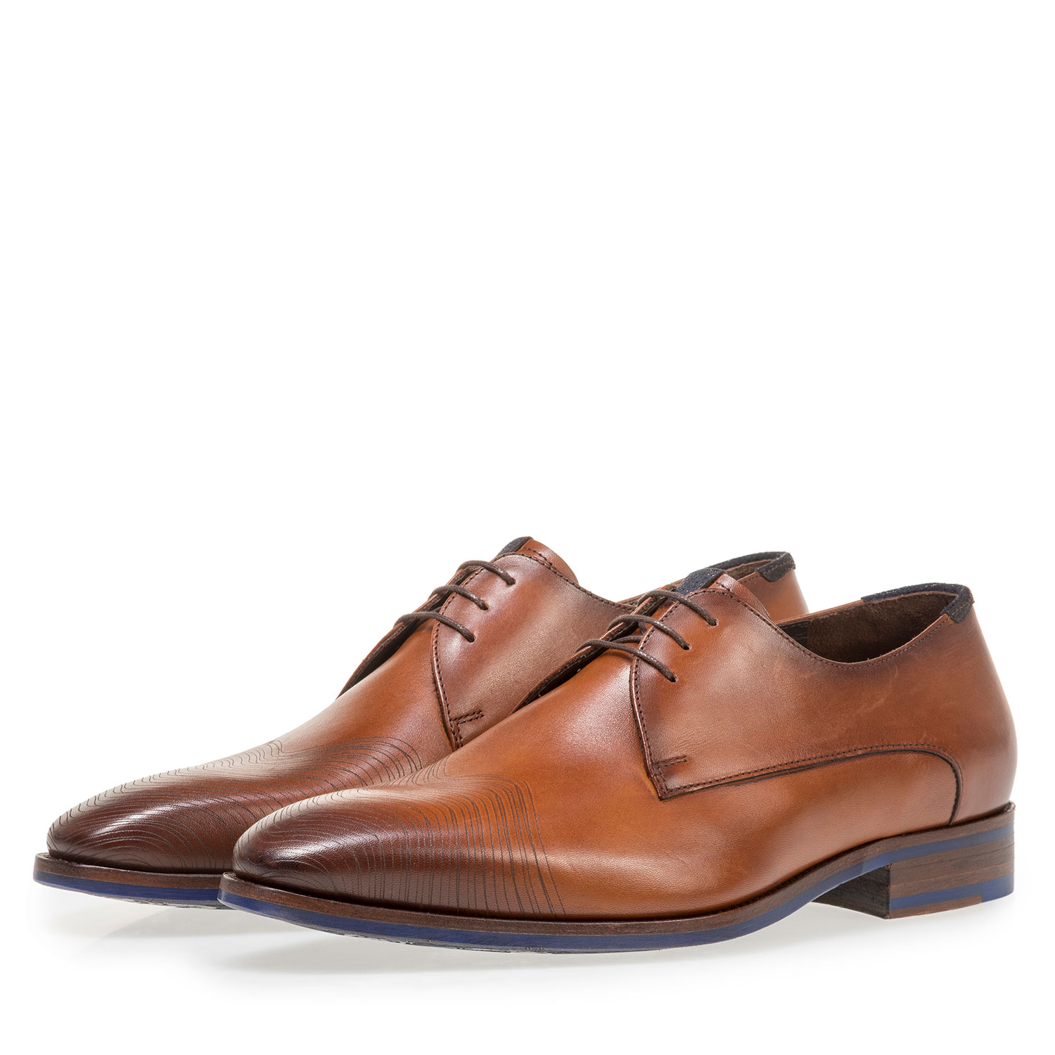 18288/00 - Dunkler cognacfarbener Kalbsleder-Schnürschuh 18288/00 - Dunkler cognacfarbener Kalbsleder-Schnürschuh