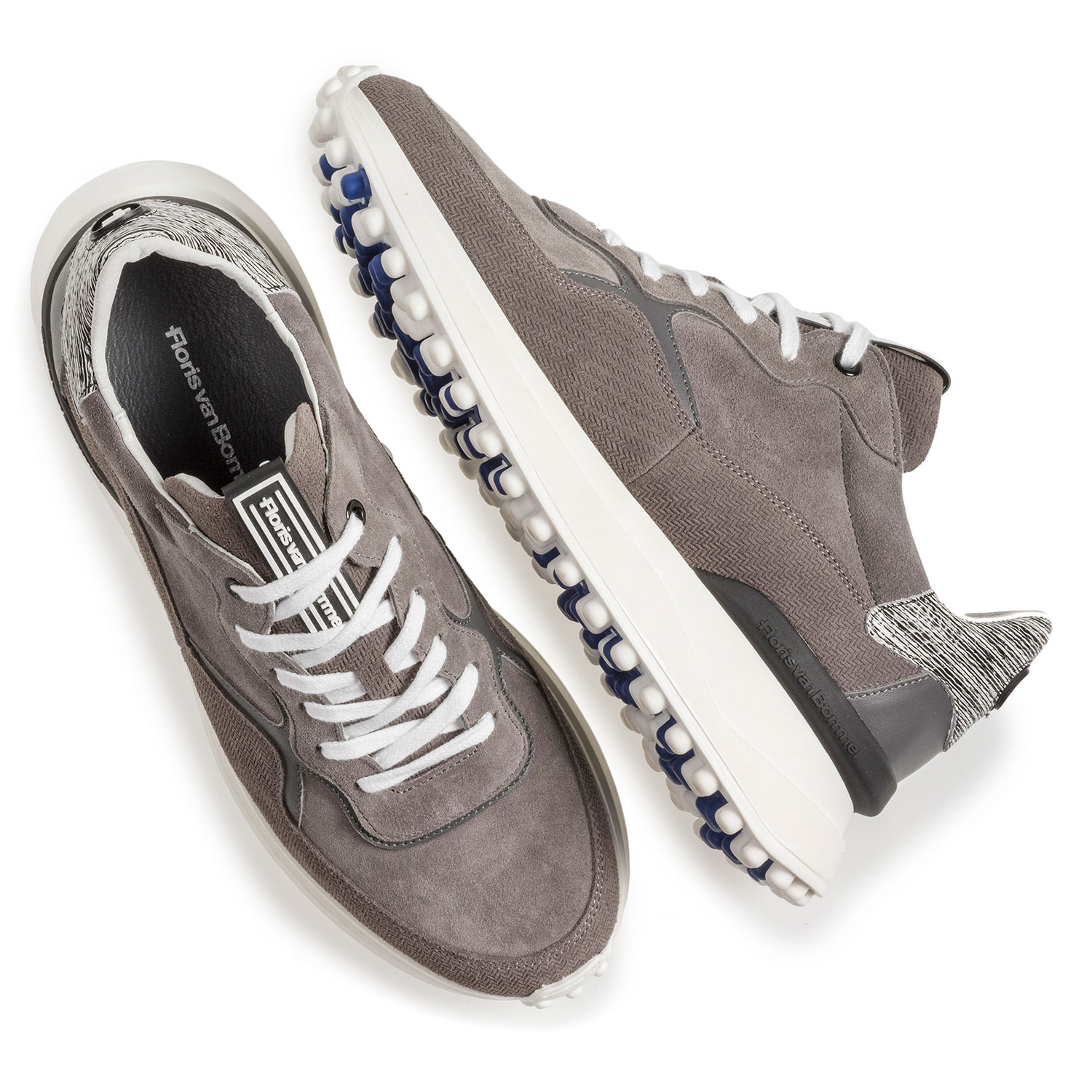 16301/16 - Grauer Wildleder-Sneaker mit Print 16301/16 - Grauer Wildleder-Sneaker mit Print