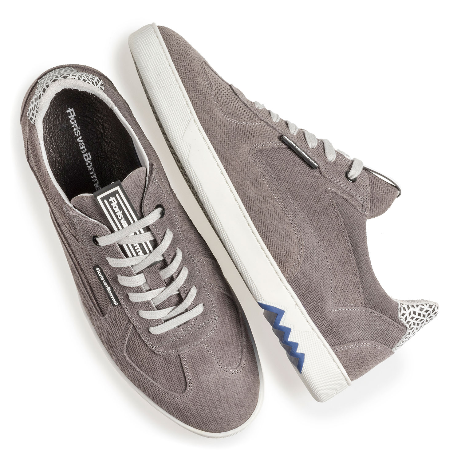 16342/23 - Grauer Wildleder-Sneaker mit Print 16342/23 - Grauer Wildleder-Sneaker mit Print